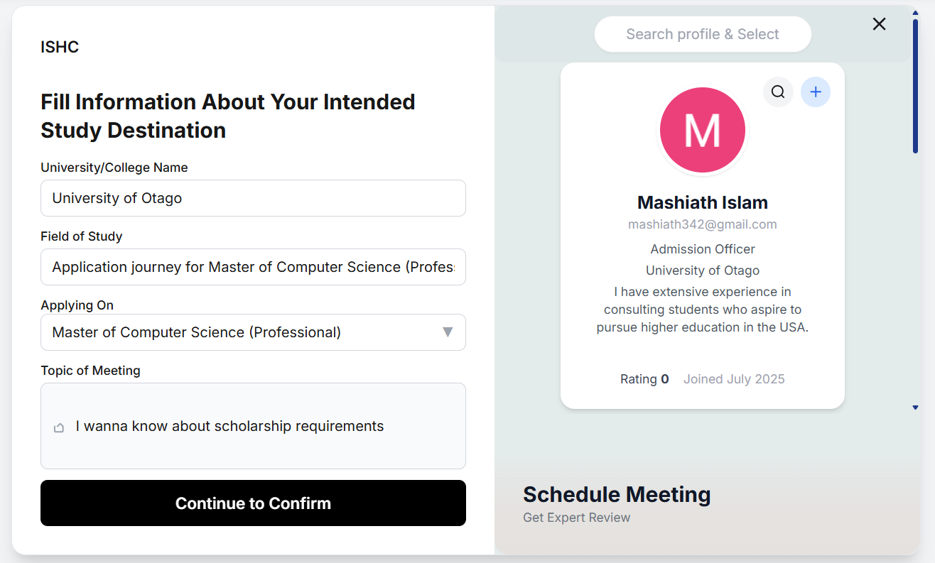 Schedule a Meeting with Experts