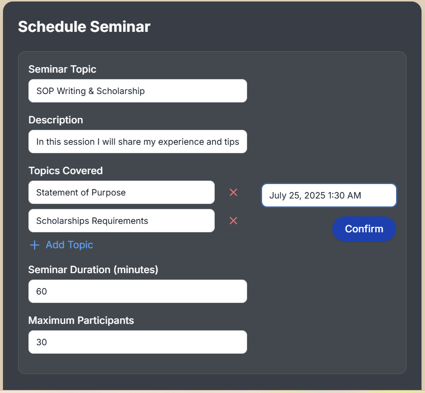 Organize or Join Seminars